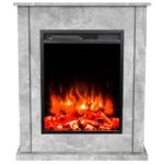 Ηλεκτρικό Τζάκι με σε χρώμα Εφέ τσιμέντου 74x20x88