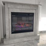 Ηλεκτρικό Τζάκι σε χρώμα Εφέ τσιμέντου 74x20x88