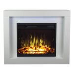 Ηλεκτρικό Τζάκι με φωτισμό led σε χρώμα Λευκό Μάτ 120x34x93