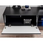 Σύνθετο σαλονιού κρεμαστό με Τζάκι σε απόχρωση Ανθρακί μάτ-Γκρί 250x40x170