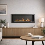 Επιτοίχιο τζάκι σε Μαύρο ματ 100x14x41.7