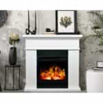 Έπιπλο με ηλεκτρικό Τζάκι με σε χρώμα Λευκό μάτ 84x26x88