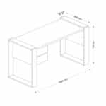 Γραφείο εργασίας σε χρώμα λευκό 158.4x60x72.2εκ