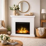 Έπιπλο με ηλεκτρικό Τζάκι με σε χρώμα Λευκό μάτ 99x36x85