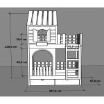 Κουκέτα Με Σπιτάκι Με Σκάλες Και Αποθηκευτικό Χώρο Σε Λευκό Ματ-Μέντα 90×200 - Image 2