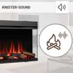 Εντοιχιζόμενο ηλεκτρικό Τζάκι 3 όψεων 132x21x49.5