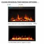 Εντοιχιζόμενο ηλεκτρικό Τζάκι με ρεαλιστικά ξύλα 101x14.6x48