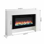 Έπιπλο με ηλεκτρικό Τζάκι με σε Λευκό ματ 141x21x88