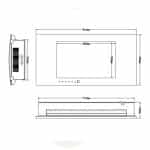 Κρεμαστό τζάκι Τοίχου Κάθετο Μαύρο 41x13x81