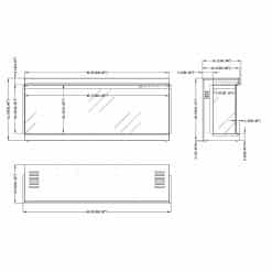 Εντοιχιζόμενο Ηλεκτρικό Τζάκι 3 Όψεων 127x33x54