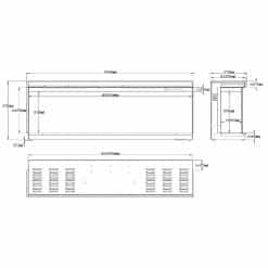 Εντοιχιζόμενο Ηλεκτρικό Τζάκι 3 Όψεων 153x33x54