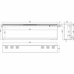 Εντοιχιζόμενο Ηλεκτρικό Τζάκι 3 Όψεων 153x20x44
