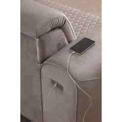 Καναπές Γωνιακός με Μηχανισμό σε Ύφασμα Βελούδο Μπεζ 300x180x80