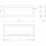 Επιτοίχιο Ενεργειακό Τζάκι σε Μαύρο Ματ 125x15x45