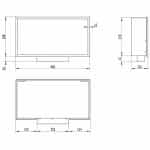 Επιτοίχιο Ενεργειακό Τζάκι σε Μαύρο Ματ 54x12x29