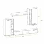 Σύνθετο Τηλεόρασης σε Χρώμα Βελανιδιά-Ανθρακί Ματ 255x30x180