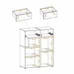 Σύνθετο Τηλεόρασης με Φωτισμό LED σε Χρώμα Μαύρο Ματ-Βελανιδιά 240x40x145