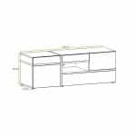 Σύνθετο Τηλεόρασης με Φωτισμό LED σε Χρώμα Μαύρο Ματ-Βελανιδιά 240x40x145