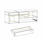 Σύνθετο Τηλεόρασης με Φωτισμό LED σε Χρώμα Μαύρο Ματ-Βελανιδιά 240x40x145