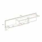 Σύνθετο Τηλεόρασης με Φωτισμό LED σε Χρώμα Μαύρο Ματ-Βελανιδιά 240x40x145