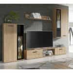 Σύνθετο Τηλεόρασης σε Χρώμα Βελανιδιά-Ανθρακί Ματ 255x30x180