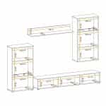 Σύνθετο Τηλεόρασης σε Χρώμα Βελανιδιά-Ανθρακί Ματ 255x30x180