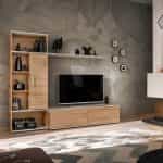 Σύνθετο Τηλεόρασης σε χρώμα Perle Gray-Βελανιδιά 200x40x155