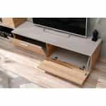 Σύνθετο Τηλεόρασης σε χρώμα Perle Gray-Βελανιδιά 200x40x155