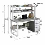 Παιδικό Γραφείο μελαμίνης με ραφιέρα-MDF Φυσικό-Λευκό 120x50x144