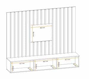 Σύνθετο Τηλεόρασης Κρεμαστό σε Χρώμα Δρυς - Ανθρακί Ματ Πάνελ 180x35x148