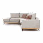 Γωνιακός Καναπές Δεξιά Γωνία με Ύφασμα Cream-Mocha 290x235x95