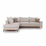 Γωνιακός Καναπές Δεξιά Γωνία με Ύφασμα Cream-Mocha 290x235x95