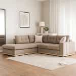 Γωνιακός Καναπές Δεξιά Γωνία με Ύφασμα Mocha-Cream 280x225x90