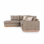 Γωνιακός Καναπές Δεξιά Γωνία με Ύφασμα Mocha-Cream 280x225x90