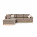 Γωνιακός Καναπές Δεξιά Γωνία με Ύφασμα Mocha-Cream 280x225x90