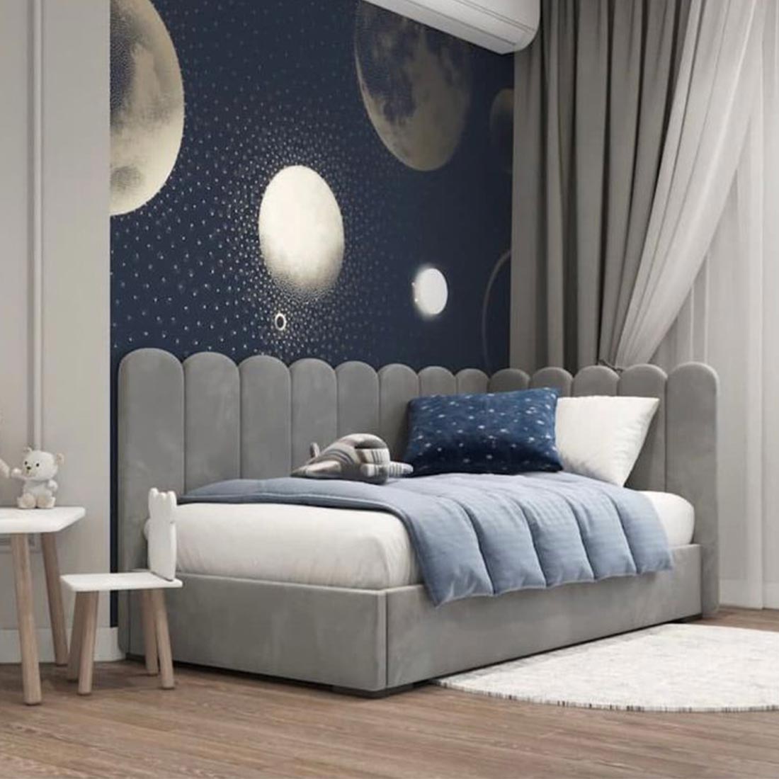 Καναπές κρεβάτι ντυμένο με ύφασμα βελούδο 90x200