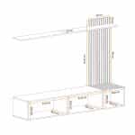 Σύνθετο Τηλεόρασης Κρεμαστό Μαύρο Ματ – Δρυς Πάνελ 180x40x130