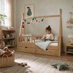 Montessori Κρεβάτι Παιδικό ινδιάνικο σε Φυσικό 90×200