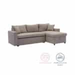 Γωνιακός καναπές-κρεβάτι αναστρέψιμος μπεζ 225x148x81