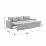 Γωνιακός καναπές-κρεβάτι αναστρέψιμος μπεζ 225x148x81