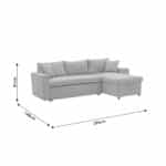 Γωνιακός καναπές-κρεβάτι αναστρέψιμος μπεζ 225x148x81