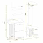 Έπιπλο Εισόδου με παπουτσoθήκη και καθρέφτη σε απόχρωση Καστανιάς - Μαύρο 160×35×202