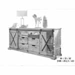 Μπουφές indusrtial από μασίφ ξύλο σε Δρυς Φυσικό 198x42x83