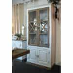 Έπιπλο βιτρίνα από μασίφ Ξύλο σε Λευκό - Φυσικό 98x44x204