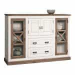 Έπιπλο μπουφές από μασίφ Ξύλο σε Λευκό -Φυσικό 170x42x119