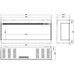 Εντοιχιζόμενο Ηλεκτρικό Τζάκι 3D 140x35x65