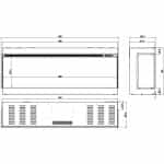 Εντοιχιζόμενο Ηλεκτρικό Τζάκι 3D 160x35x65