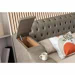 Κρεβάτι smart Διπλό πολυμορφικό σε δερμάτινη καφέ 160x200