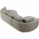 Γωνιακός καναπές καμπυλωτός με Δερμάτινη μπεζ 317x163x71