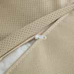 Γωνιακός καναπές καμπυλωτός με Δερμάτινη μπεζ 317x163x71